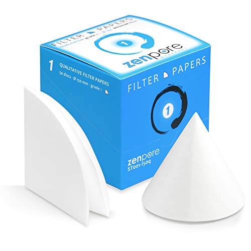 Qualitative Filter Paper 15 cm Quadrant Folded Filter Paper, Qualitative Grade 1 - ZENPORE Medium Flow 150 mm (50 Discs)