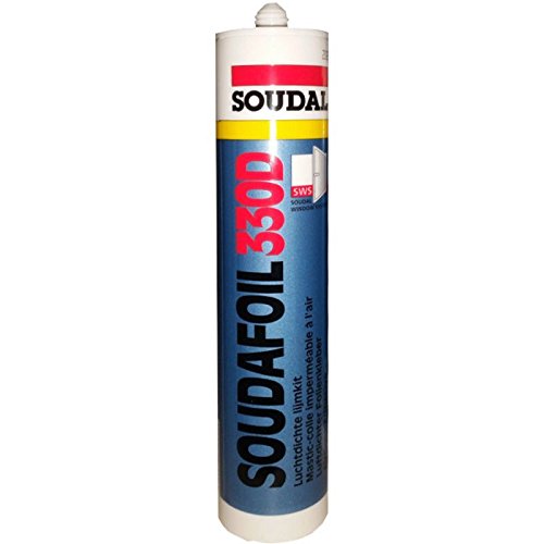 Preisvergleich Produktbild Soudal Soudafoil 330D, Acrylat-Klebstoff, für die Verklebung von Fensterdichtbändern und Baufolien, weiss, Kartusche: 310ml