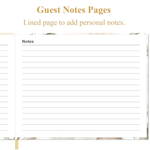 Heveboik Funeral Guest Book - in Loving Memory Book for Memorial & Funeral Services, 440 Guests Entries with Name & Address, Memory Book for Funeral Guest Registry, 9" x 7", Rose Leaf