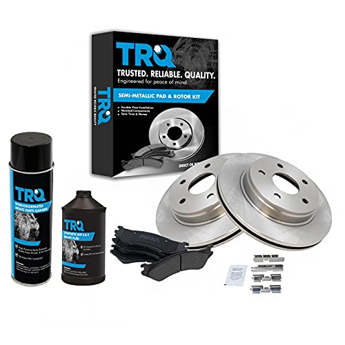 TRQ Front Brake Pad & Rotor Kit Brake Chemical Kit Brake Pads Brake Rotor Semi-Metallic Compatible with 2004-2006 Dodge Durango 2003-2005 Ram 1500