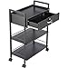 VEVOR Beauty Salon Trolley Cart, 3-Tier Hair Salon Stations Cabinet for Stylist with Lockable Drawer, MDF Rolling Storage Station with 4 Wheels (2 Lockable) for Beauty SPA Barbershop Tattoo