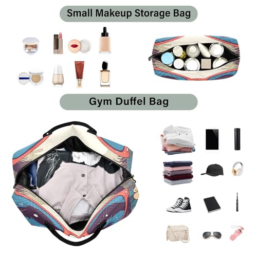 Large Travel Duffel Bag, Happy Sloth Glasses Sports Tote Gym Bag, Shoulder Weekender Overnight Bag for Women Men, Carry On Luggage with Toiletry Bags4