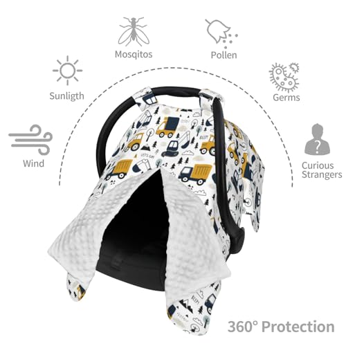 Image of Cars Truck Tractor Baby Car Seat Canopy Nursing Cover for Newborn Car Seat Breastfeeding Covers Blanket Newborn Shower Gift