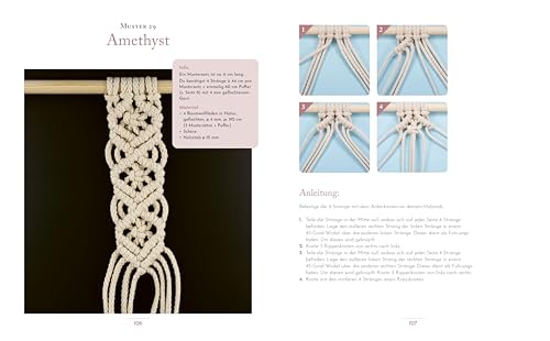 Das Makramee Musterbuch: Schritt für Schritt Knoten & Muster lernen – von der Blumenampel bis zum Windlicht – Bild 8