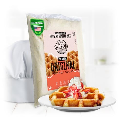 OldSoul Belgian Waffle Batter Mix | Original Flavour | 5 Lbs | 28 Waffles (5 Lbs, Traditional)
