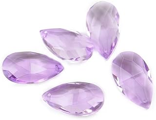 Cristales Colgantes Prismas 10 Uds Lila 38mm Gota Cristal Prisma lámpara joyería Espaciador facetado Colgantes Cristales para Decoración