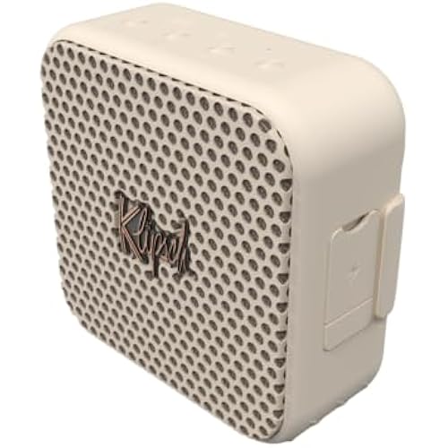 Klipsch The Austin Portable Bluetooth Speaker with a 1.5" Full Range Driver, IP67 dust and Waterproof Rating, 12 Hours of Playtime for a Premium Live Concert Experience - Cream