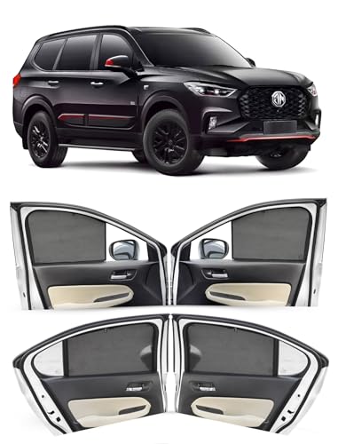Image of Autofact Car Sunshades for MG Gloster, UV Protection, Useful Car Accessories, Custom fit Sun Shades for Side Windows, Set of 6