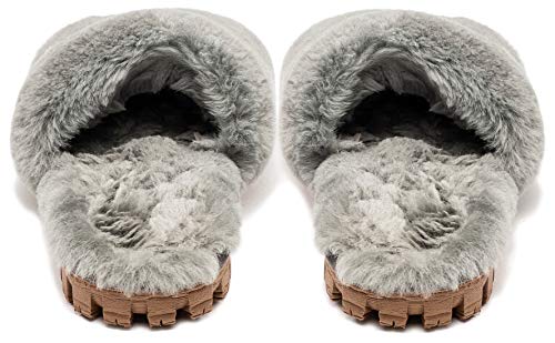 Natural Women's Charlotte Sheepskin Fur Flat Slide Sandals Open Toe Furry Slippers Soft Comfortable Fluffy Indoor Outdoor Slip-Ons, Cushioned EVA Sole2