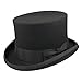 Jaxon Mid Crown Top Hat (Large, Black)