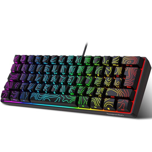 Image of Snpurdiri 60% Wired Gaming Keyboard 61 Keys RGB (Contour Line-Black)