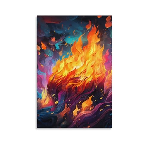 Impression sur toile flammes pour une décoration de salon chaleureuse