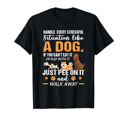 Dog Lover Stress Relief T-Shirt, V-Neck, Black, Small