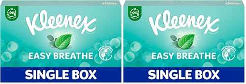 Kleenex Easy Breathe Facial Tissues, Natural Menthol and Eucalyptus, 56 Tissues, Pack of 2