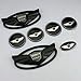 weekeight 7pcs 3D Matte Black Fibre Wing Car Badge Emblem Genesis Coupe