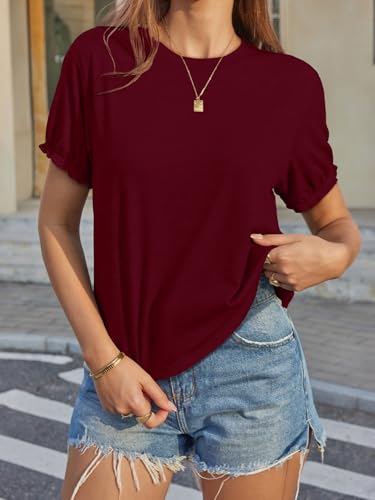 Image of UNCLECAT Women's Short Sleeve T Shirts Trendy Crew Neck Tops Basic Tee | Summer Fall,Boho Tops, Summer Outfits,Casual,Workout Gym Clothes,Fashion Clothing