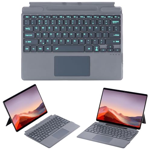 Teclado Bluetooth inalámbrico táctil con soporte de bolígrafo para Surface Pro X y Pro 8