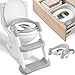 Almar Baby Adaptador WC para Niños con Escalera Reductor de Inodoro Asiento WC de Niños con Escalera Antideslizante Plegable con Cojín Gris