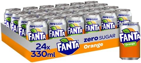 Fanta Orange Zero Sugar Fizzy Soft Drink Cans 330ml (48 Cans)