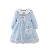 [WIEWILY] アナ雪ドレス 長袖 エルサドレス 子供服 ベビー/キッズ バッグ付き 襟付き インナー綿100％ ファスナーなし 女の子ワンピース チュールスカート 子供 プリンセスドレス 秋冬 90/100/110/120/130/140