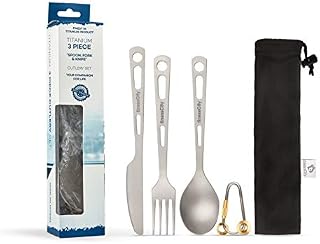 Titanium Utility Cutlery Set Extra Strong Ultra Lightweight (Ti), Healthy & Eco-Friendly 3