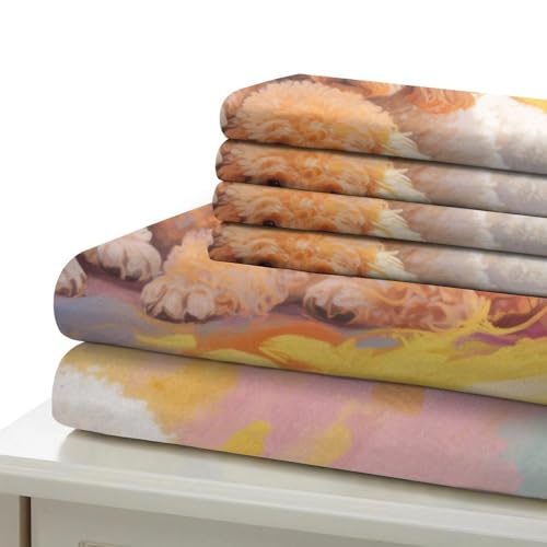 Housse de couette caniche 140x200 parure de lit microfibre douce - 7