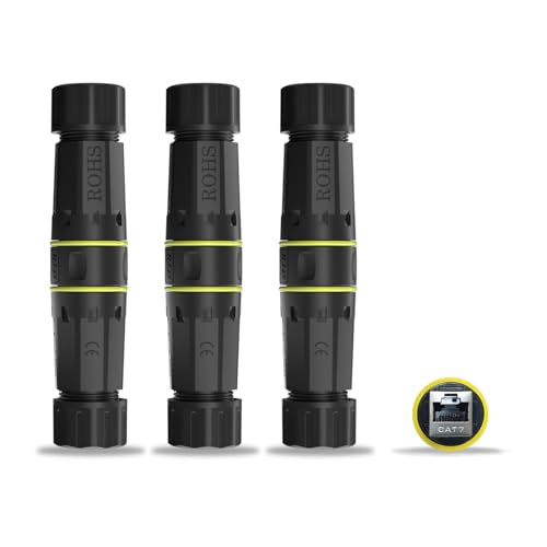Coupleur RJ45 étanche IP68 anti-coupure et humidité pour connexion Ethernet extérieure x3