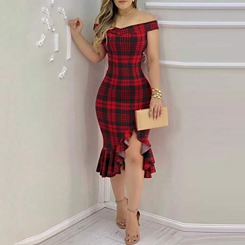 Robe longue épaules dénudées à volants avec coupe ample basique - 3