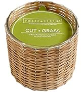 Field + Fleur by Hillhouse Naturals Cut Grass 2 Wick Woven Glass Candle Clover and Green Grass, T...