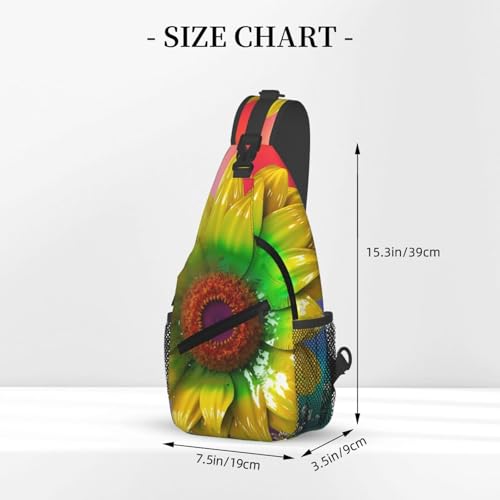 Bolso cruzado 3D con girasol colorido para hombres y mujeres miniatura 3