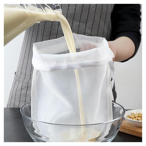2026 New 2 Pack 200 Mesh Fine Mesh Strainer Bag,Reusable Nylon Nut Milk Bag for Brewing Cold Brew Coffee,Juice Extraction,Herbal Tinctures,and Food Grade Kitchen Filtration