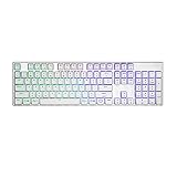 Cooler Master SK653 Wireless Bluetooth Silver/White Full Mechanical Low Profile Gaming Keyboard, Click Blue Switches, Customizable RGB, Ergonomic Design, Mac/Windows, QWERTY (SK-653-SKTL1-US)
