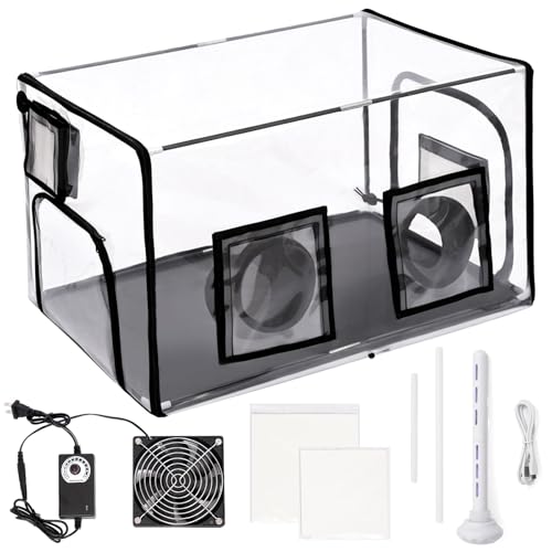InnovifyHub Premium Mushroom Growing Tent Kit with Humidifier & Fan Desktop Indoor Greenhouse with Filtered Airflow Ultra-Clear Wrinkle-Free Window for Plant Cultivation