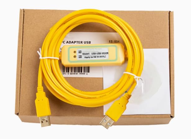 USB-Vigor for VB VH Series PLC Programming Cable Communication Download Cable Transmission Data Cable Gold-Plated High-Speed and Stable Model FT232RL Chip Yellow 3 Meter