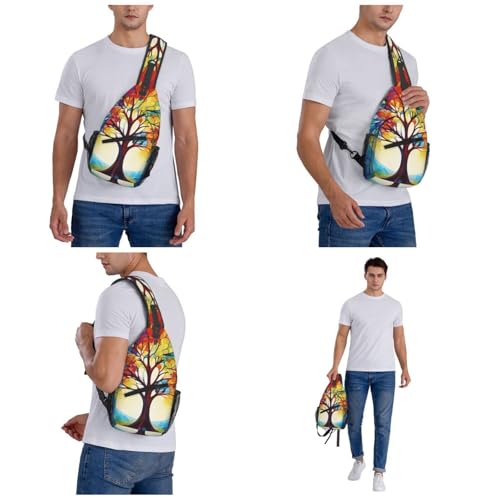Mochila de pecho colorida Tree of Life para hiking y viaje miniatura 6