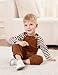 FoWear Baby Boy Clothes Long Sleeve Striped Top and Suspender Pants 2Pcs Baby Boy Winter Clothes Brown 6-12 Months