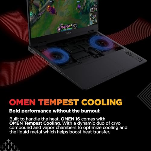 Image of HP Omen, AMD Ryzen 9 8940HX, 8GB RTX 5060, 24GB DDR5(Upgradeable) 1TB SSD, 165Hz, 2k WUXGA, 3ms, 400 nits, 16'' /40.6cm, Win11, M365* Office24, Black, 2.44kg, ap0181AX, Omen AI, RGB, AI Gaming Laptop