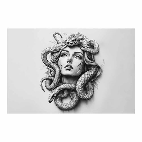 Cheveux serpent Méduse poster vintage décoration murale salon chambre 70x100cm