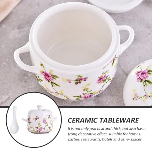 Bol céramique avec couvercle vaisselle de cuisine soupe ragoût