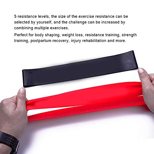 Anself 5Pcs Colorido Workout Resistance Band Loop Set Fitness Yoga Booty Leg Exercise Band Kit