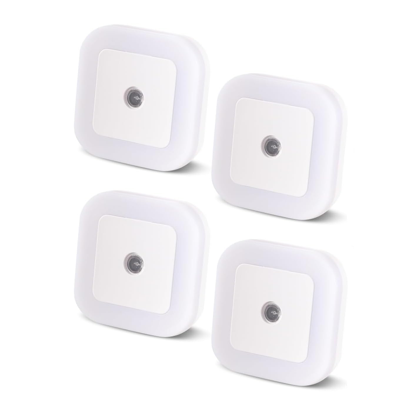 4Pcs LED Night Light 0 5W Smart Light Sensing Warm White Nightlight 65mm ABS Auto Sensor Bedroom Bathroom — view 3