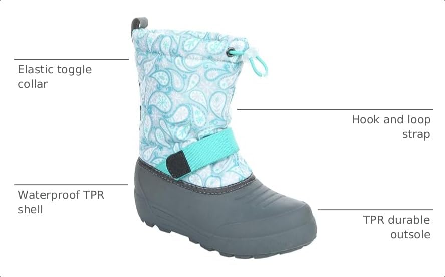 Image of Northside Frosty Insulated Winter Snow Boots for Girls and Boys with Rugged, Water Resistant Nylon Upper, Quick-Drying Lining, Removable EVA Insole, and Durable TPR Outsole