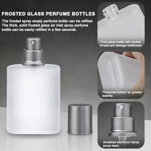 Refillable Perfume Bottles, 3 Pack Frosted Glass Spray Bottles with Fine Mist Sprayer - 30ml Empty Containers for Essential Oils & Fragrances4