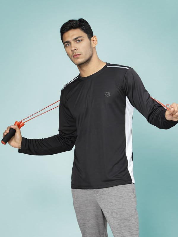 Image of CHKOKKO Gym T Shirts for Men Workout Solid Quick Dry Sports Men T-Shirts Breathable Lightweight Full Sleeve Regular Fit Round Neck Running Stylish Tshirt for man