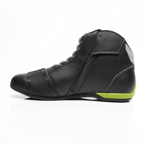 Image of TVS Racing Ankle Length Slip-On Riding Boots for Men:Waterproof Riding Shoes with Reflective Panel