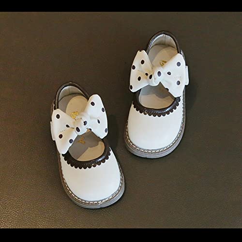 Soft Bottom Girls' Princess Shoes with Bow Toddler Child Shoes Leather Shoes for 3 Months to 3.5 Water Toddler Shoes4