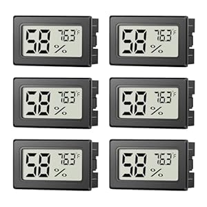 6 Pack Mini Hygrometer Indoor Humidity Meter, Small Digital Thermometer Humidity Gauge Meter, Indoor Thermometer Hygrometer Monitor Fahrenheit (℉) for Thermostat Reptile Tank, Mason Jars