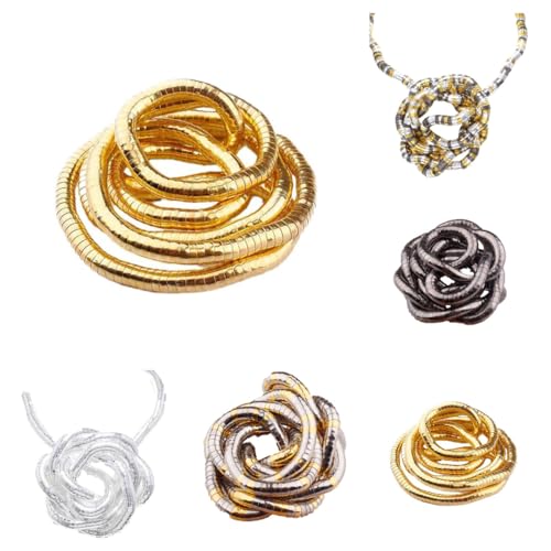 Genérico Collar de Serpiente Flexible, Collar de AleacióN de Serpiente, Gargantilla de Serpiente Dorada Flexible Ajustable, Collar de Serpiente Flexible Para Mujer
