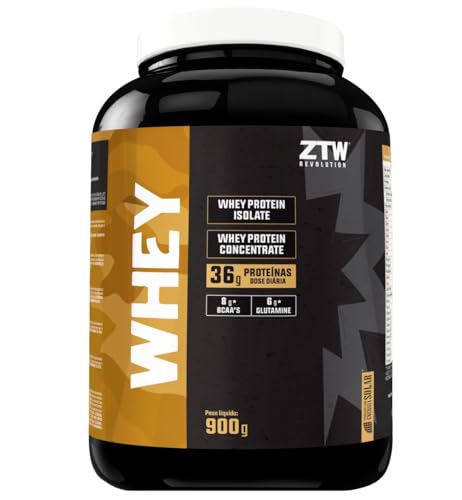 Whey Protein Pote 900g Whey Protein Isolado + Concentrado Com Bcaa e Glutamina Proteinas Vitaminas e Minerais Suplemento em Po...
