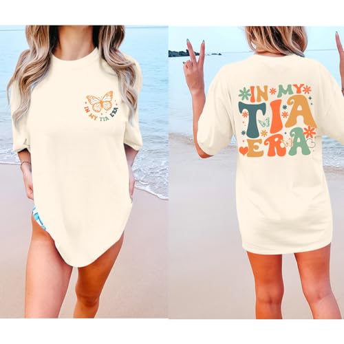 in My Tia Era Shirt Funny Auntie Tshirt Oversized Graphic Tees for Women Cool Aunts Club Aunt Gifts Cotton Tops4